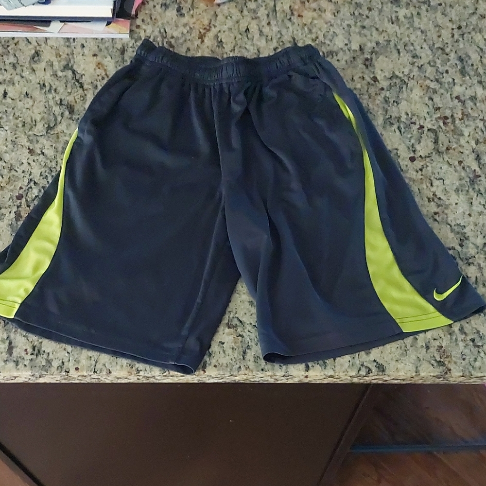 Nike Grey Shorts with Neon Green Accents